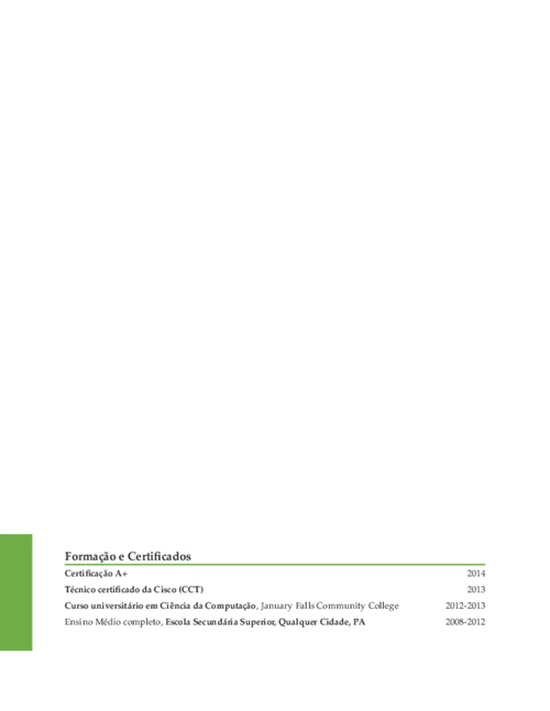 exemplo de um currículo bom