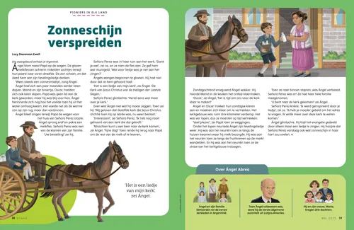 Pdf met een verhaal over een man en een jongen in een paardenkar die melkflessen vervoeren, en de jongen die melkflessen aan een vrouw geeft