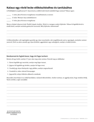 Kalauz egy rövid lecke előkészítéséhez és tanításához