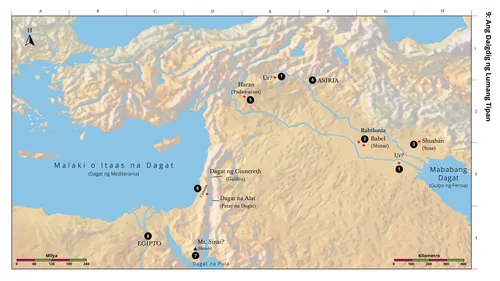 isang mapa kung saan naganap ang mga pangyayari sa Lumang Tipan