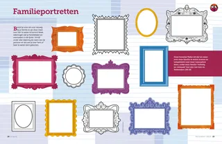 Pdf met verschillende fotolijsten en ruimte om portretten te tekenen