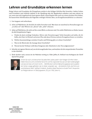 Lehren und Grundsätze erkennen lernen