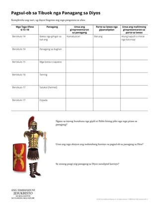 Pagsul-ob sa Tibuok Taming sa Dios nga handout