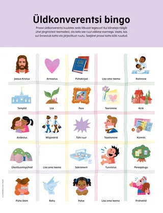 Lehekülje PDF illustreeritud pisipiltidega ruudustikuga