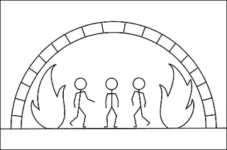 three men in furnace