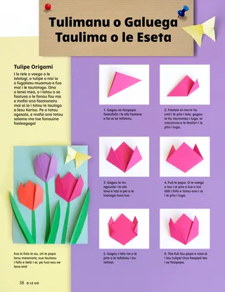 Itulau PDF ma le gaoioiga tulipe origami