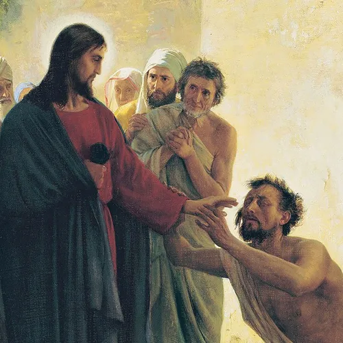Jesus healing a blind man