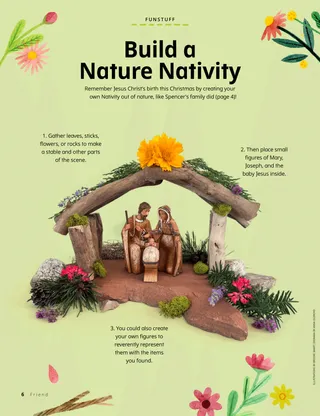 Page PDF of a Nativity set built from objects found in nature