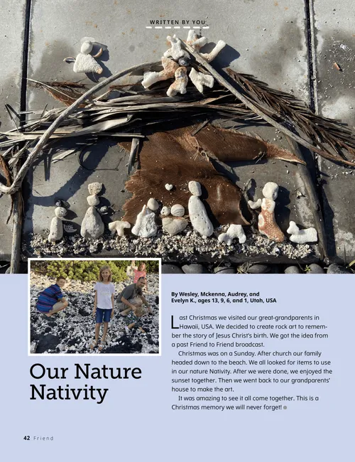 Story PDF with photo of rock-art Nativity