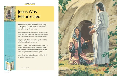Page PDF with illustration of Jesus Christ appearing to Mary after His Resurrection