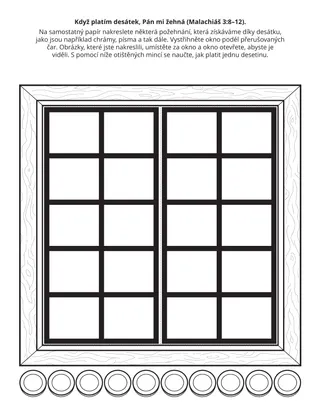 Stránka s činností pro Primárky: Když platím desátek, Pán mi žehná