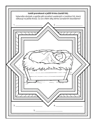 Stránka s činností pro Primárky: Izaiáš prorokoval o Ježíši Kristu