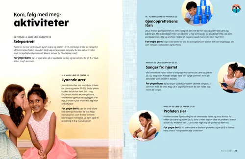 PDF-side av et barn med et tårn av stablede kopper