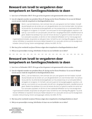 Bewaard om Israël te vergaderen door tempelwerk en familiegeschiedenis te doen