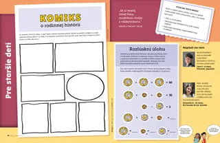 Strana PDF s aktivitou na vytvorenie komiksu o rodinnej histórii a vyriešením úlohy o desiatku