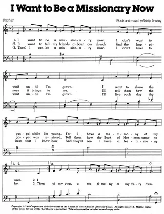 Music, I Want to Be a Missionary Now
