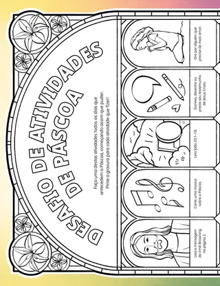 Atividade em PDF com imagens para colorir com temas de Páscoa