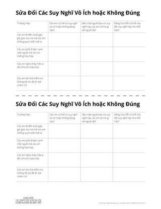 Sửa Đổi Các Suy Nghĩ Vô Ích hoặc Không Đúng