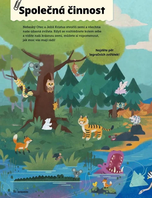 stránka PDF zobrazující přírodní scenérii se spoustou zvířat