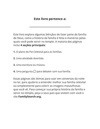 parte interna da capa para a revisão do livro de colorir Reunir a Família de Deus