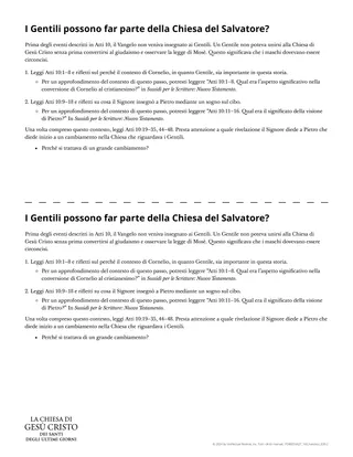 Scheda: I Gentili possono far parte della Chiesa del Salvatore?