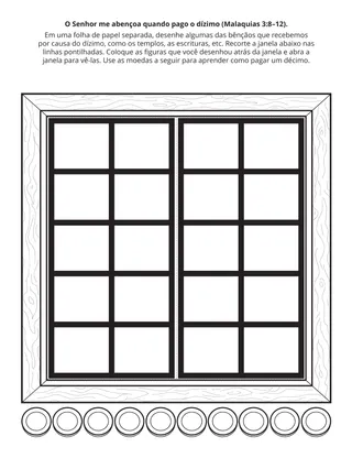 Página de atividades da Primária: O Senhor me abençoa quando pago o dízimo