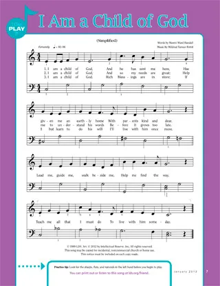 music, I Am a Child of God