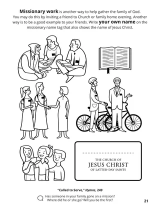 page 21 of the coloring book Gathering the Family of God