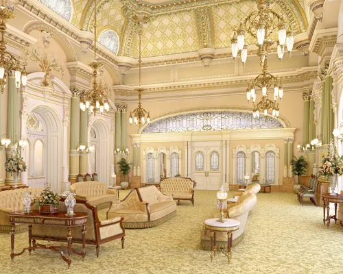 Rendering of the celestial room of the Salt Lake Temple.