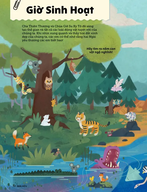 Trang PDF cho thấy cảnh thiên nhiên với rất nhiều động vật