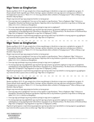 Mga Yawe sa Gingharian nga handout