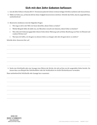 Sich mit den Zehn Geboten befassen