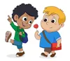 two boys walking