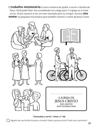 página 21 do livro de colorir Reunir a Família de Deus