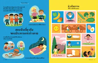หน้า PDF พร้อมกิจกรรมแสดงอาหารเพื่อสุขภาพและกิจกรรมทางกาย