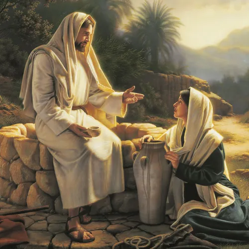 Jesus speaking with the woman at the well