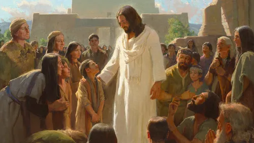 Jesus Christ ministering in the Americas