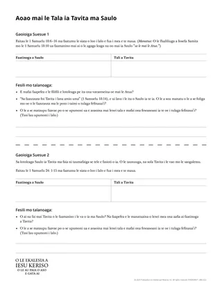Pepa e tufa atu Aoao mai le Tala ia Tavita ma Saulo