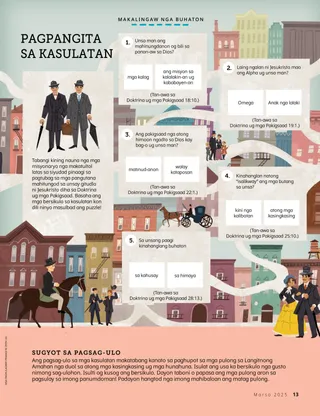 Flow-chart nga pasulit nga kalihokan nga adunay background nga naghulagway sa mga bilding ug mga tawo gikan sa ikanapulo ug siyam nga siglo nga USA