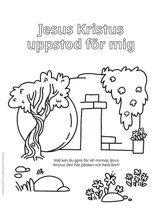 Pdf-sida för färgläggning av Frälsarens tomma grav.