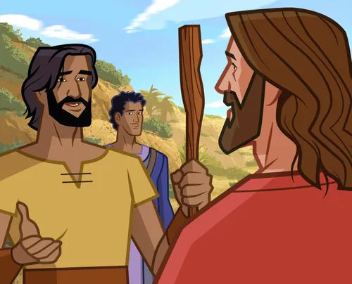 Peter responding to Jesus.