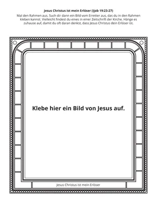 Seite mit der Aktivität für PV-Kinder: Jesus Christus ist mein Erlöser