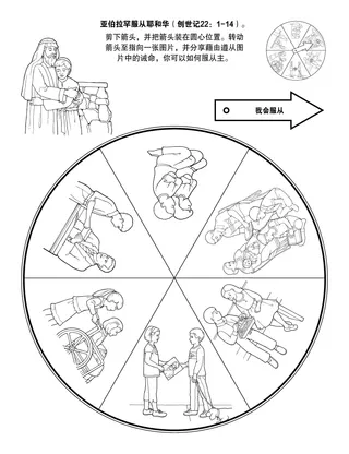 初级会活动页：亚伯拉罕服从耶和华