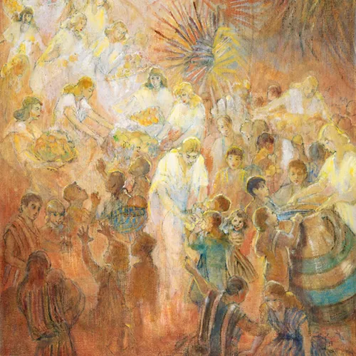 Jesus Christ in a crowd of people