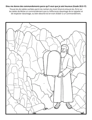 Page d’activité de la Primaire : Dieu me donne des commandements parce qu’il veut que je sois heureux