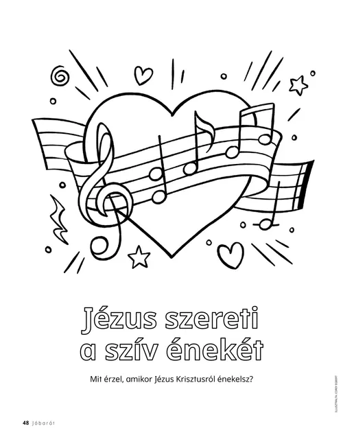 Színező szívekkel és hangjegyekkel