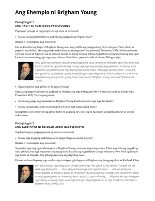 Ang Ehemplo ni Brigham Young