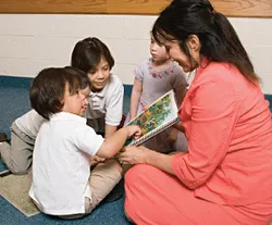 nursery leader teaching