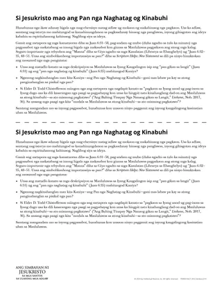 Si Jesukristo ang Pan sa Kinabuhi nga handout
