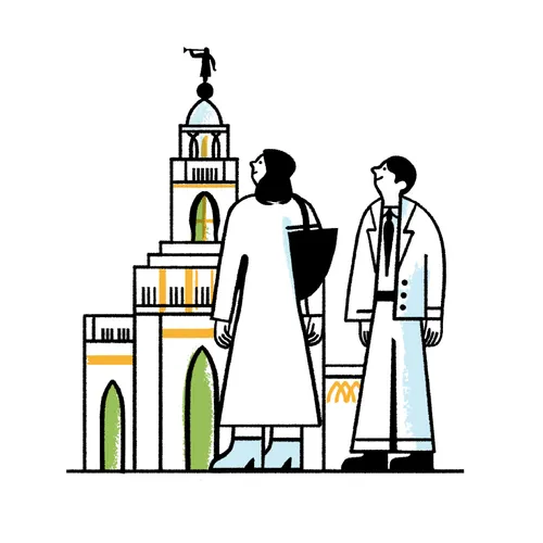 people at the temple